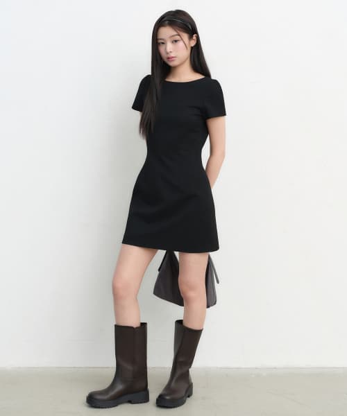 우먼즈 포멀 미니 드레스 [블랙]