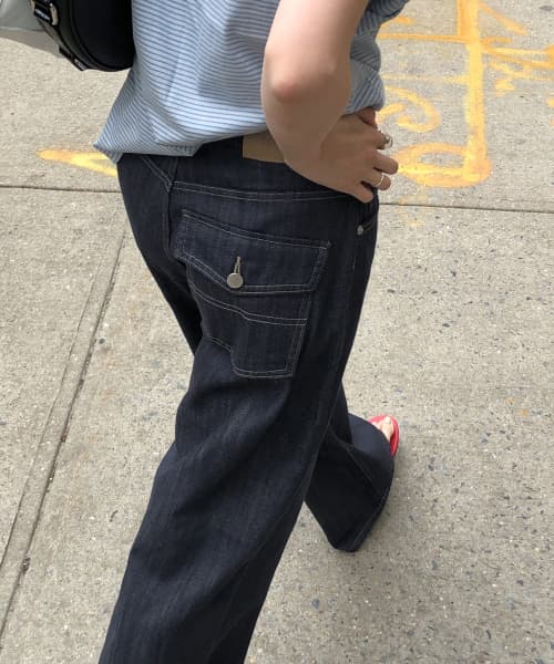 [기장선택] One Back-Pocket Wide Denim (Raw denim)