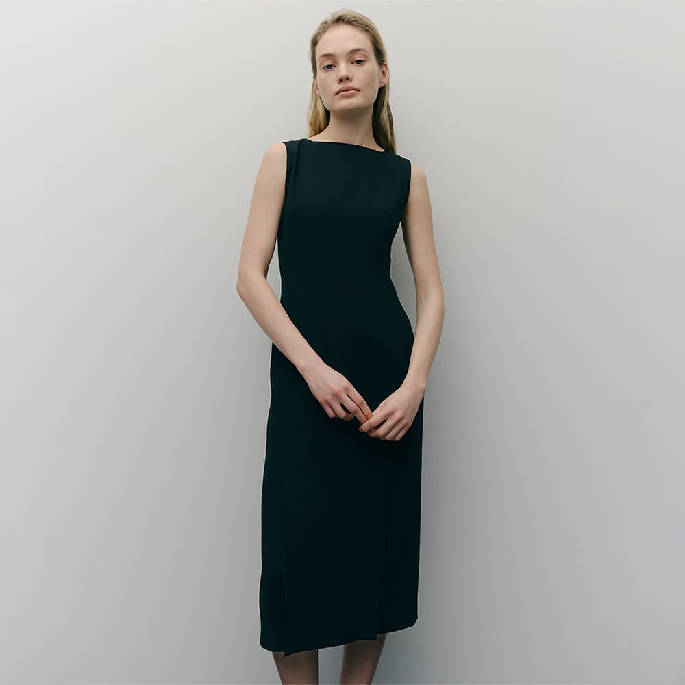 SLEEVELESS DRESS (BLACK)