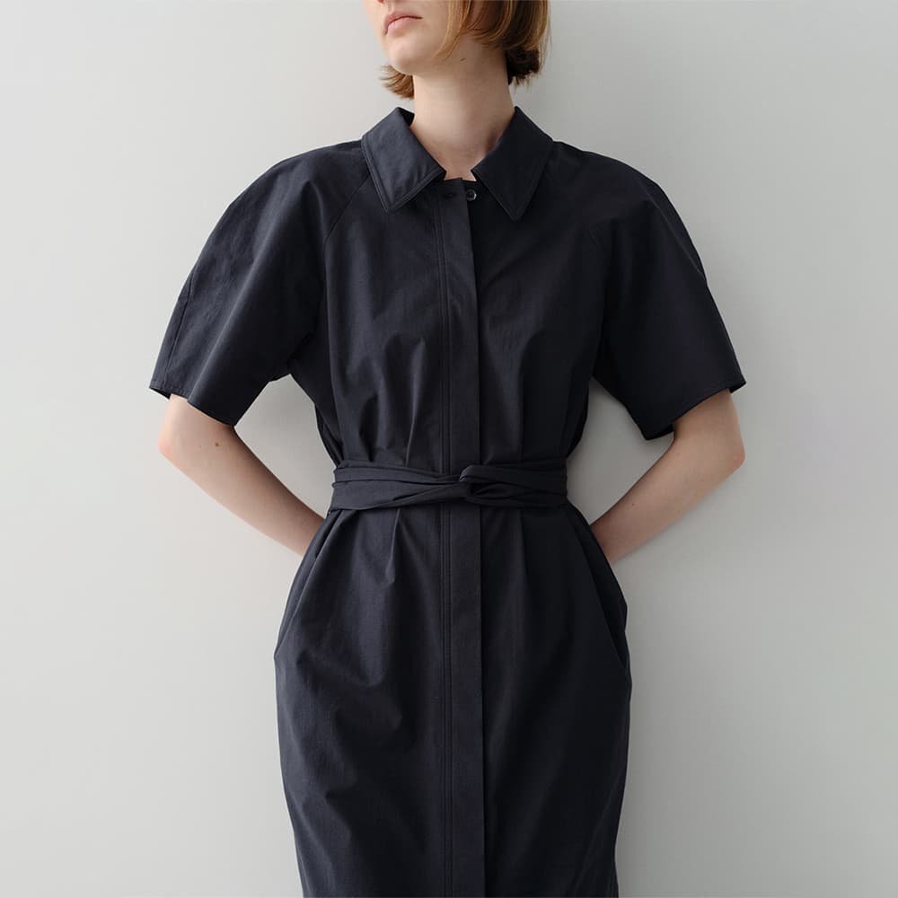 RAGLAN SHIRT DRESS (NAVY)