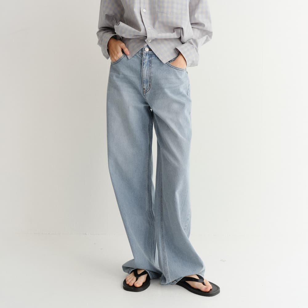 SUMMER RELAXED WIDE JEANS LIGHT BLUE_UDPA6B232B1