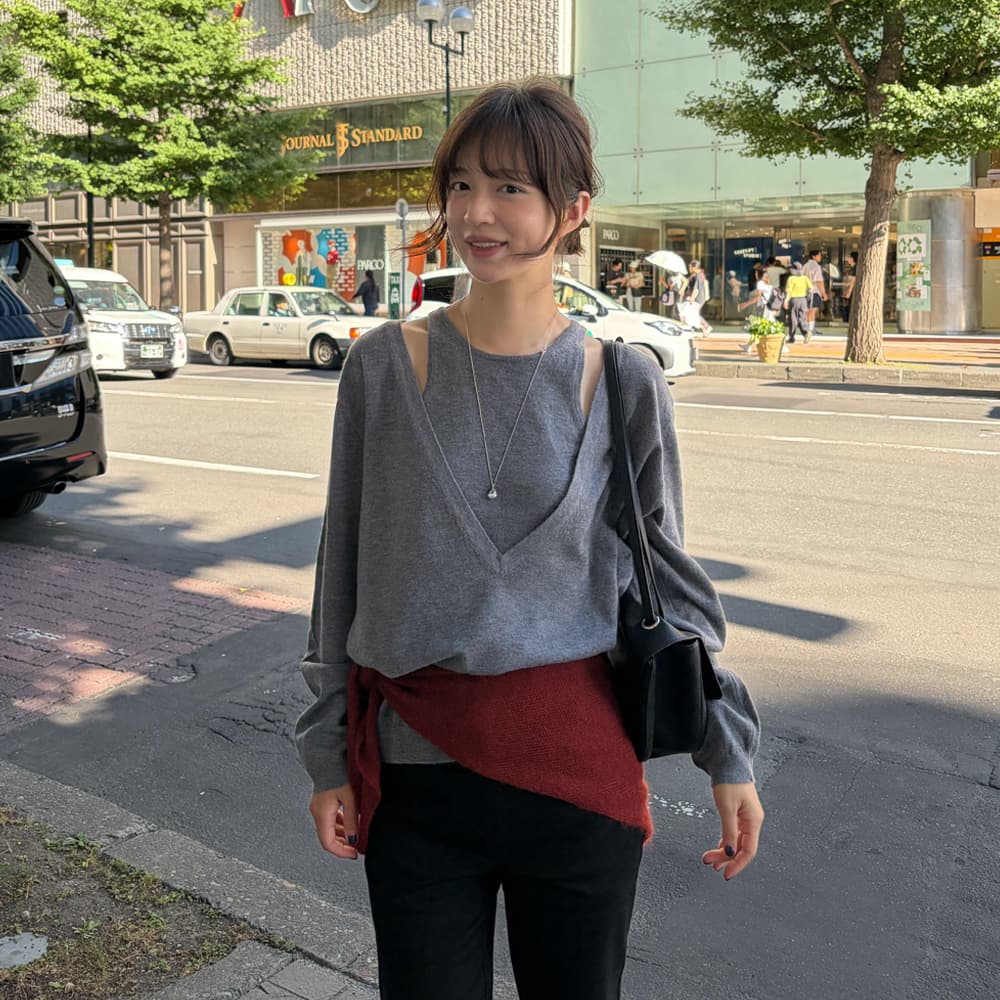 [1차 리오더][29CM단독][with 솔비] Washable deep V-neck knit_3colors