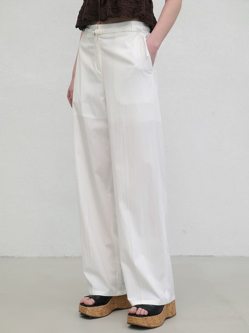 Summer Belted Banding Pants_2color