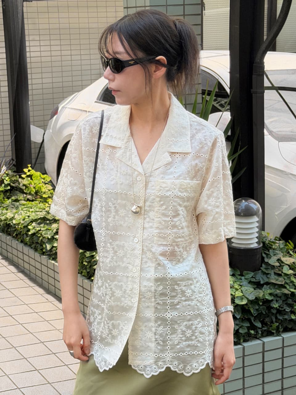 [한정특가] ECRU LACE SHIRT - CREAM