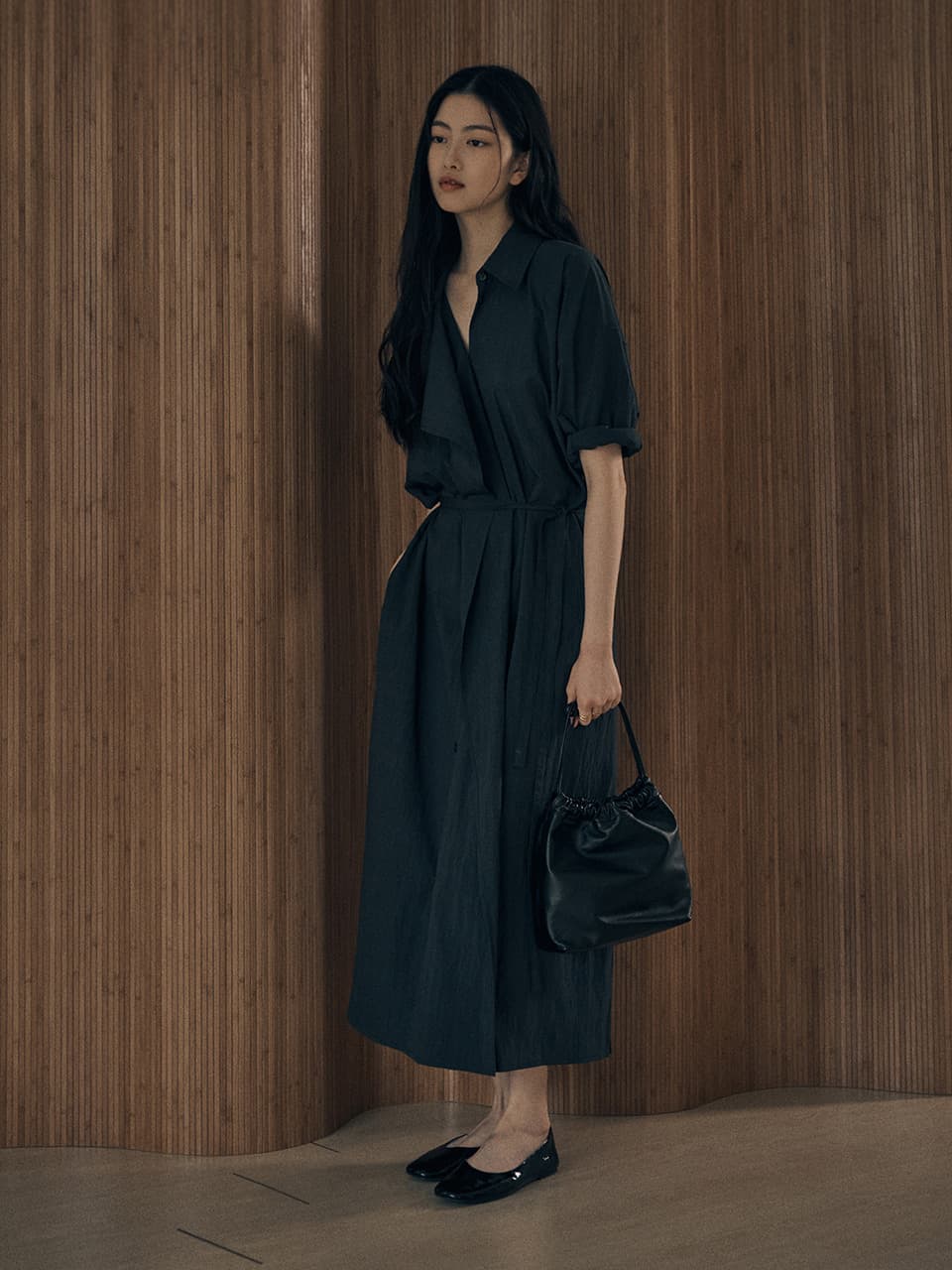 DARME STRAP LONG DRESS_2COLORS