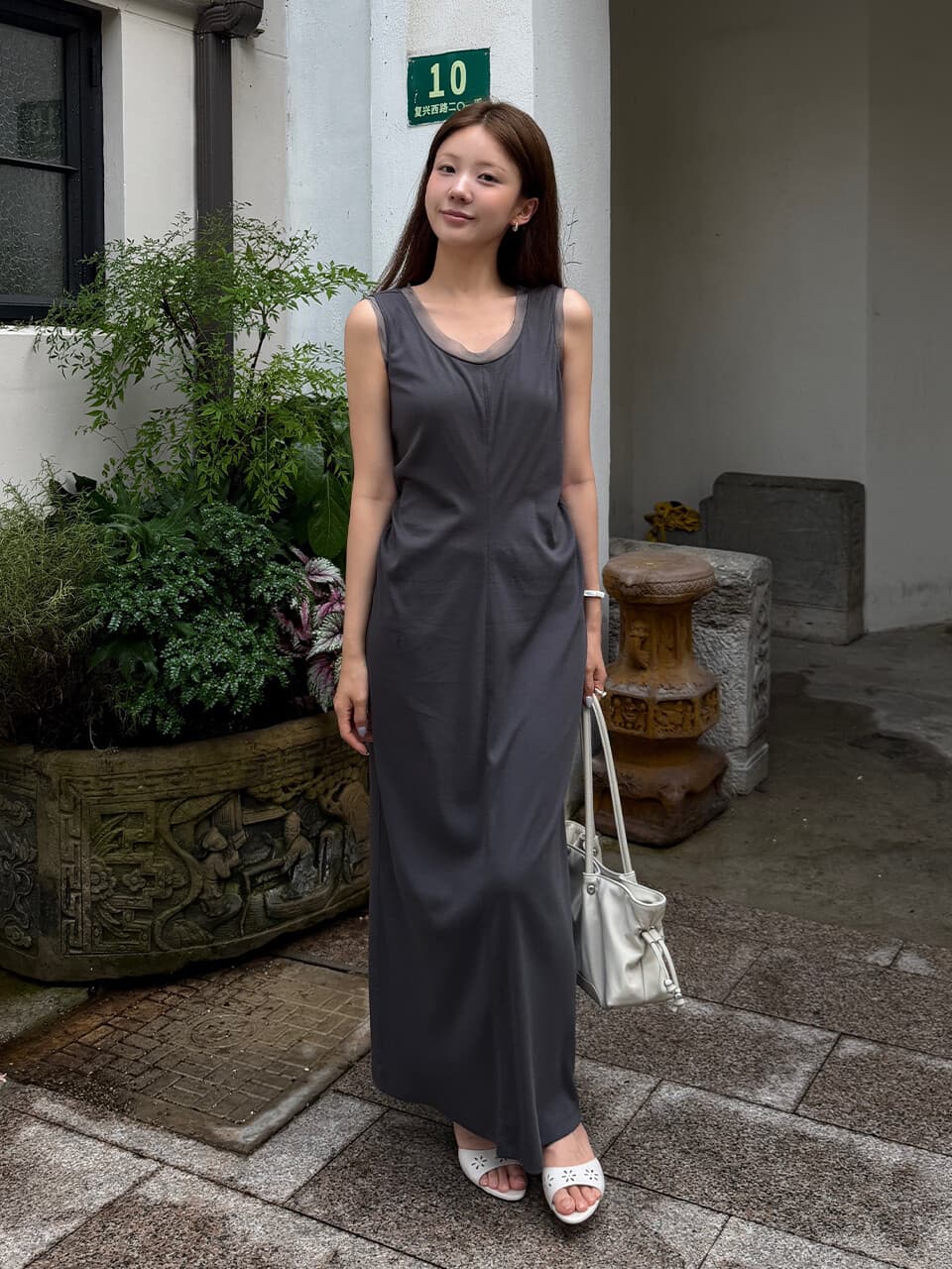 Draped Sleeveless Maxi Dress SW6MO712_2color